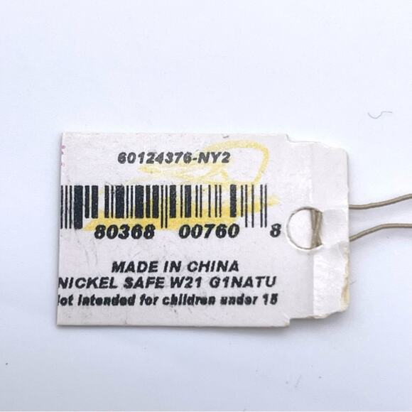 Nine West Vintage America Antiqued Gold-Tone Feather Leather Stone Necklace NWT - Picture 10 of 11